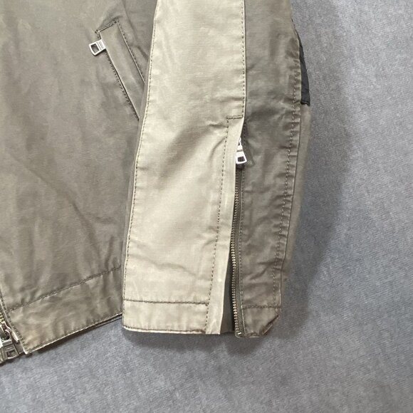 Armani Exchange Mens Olive Quilted Shoulder Biker Jacket Zip Pockets Size L - Picture 8 of 13